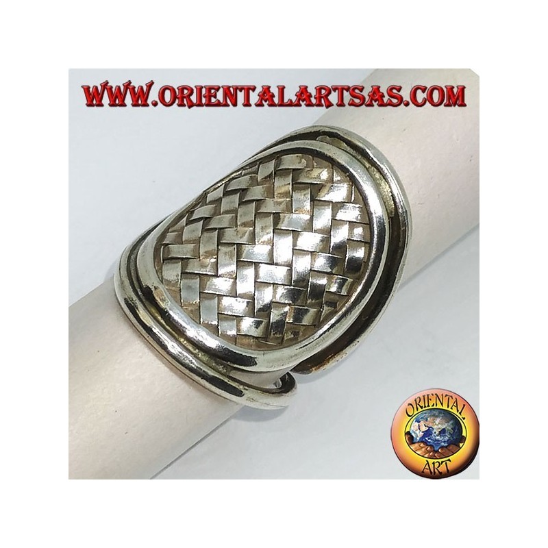 Anello in argento, scudo intrecciato Karen fatto a mano