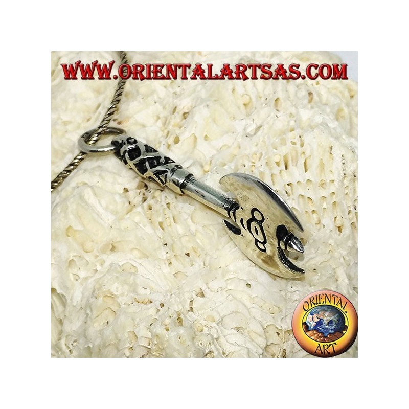 Pendentif en argent, double hache Viking