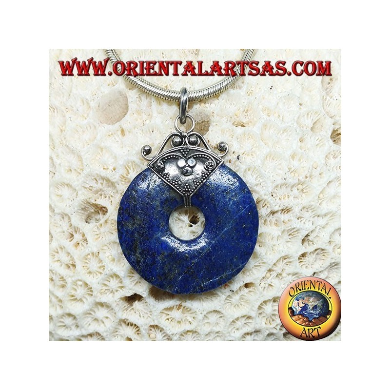Colgante de plata con buñuelo de lapislázuli de mm. 37