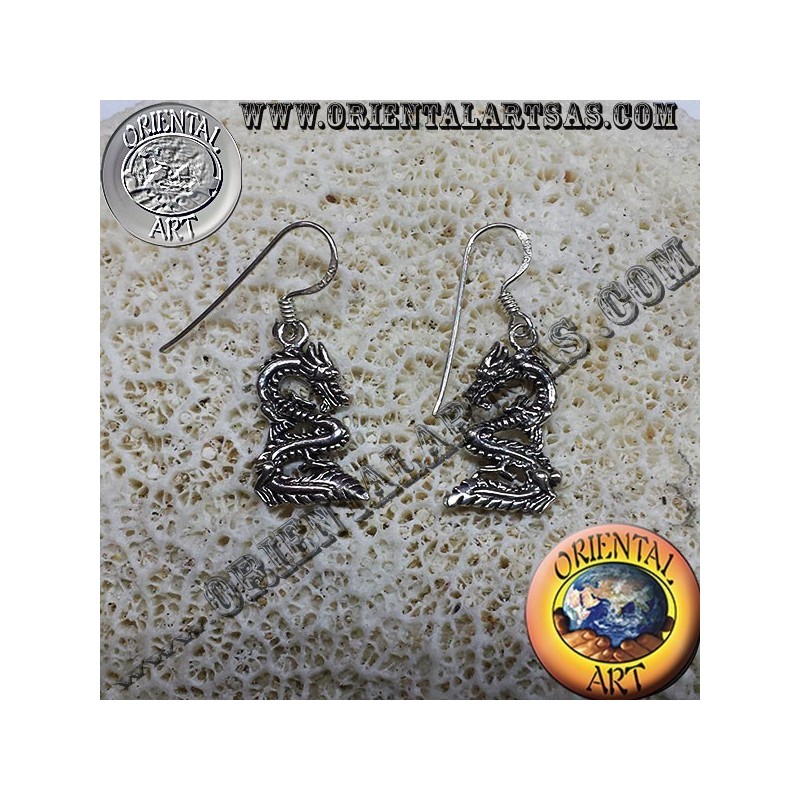 Orecchino d'argento  Drago
