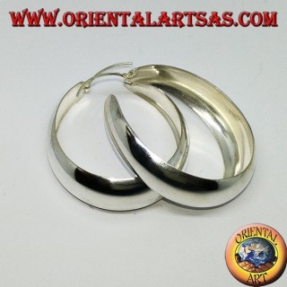 Silber Creolen, breites konvexes Band