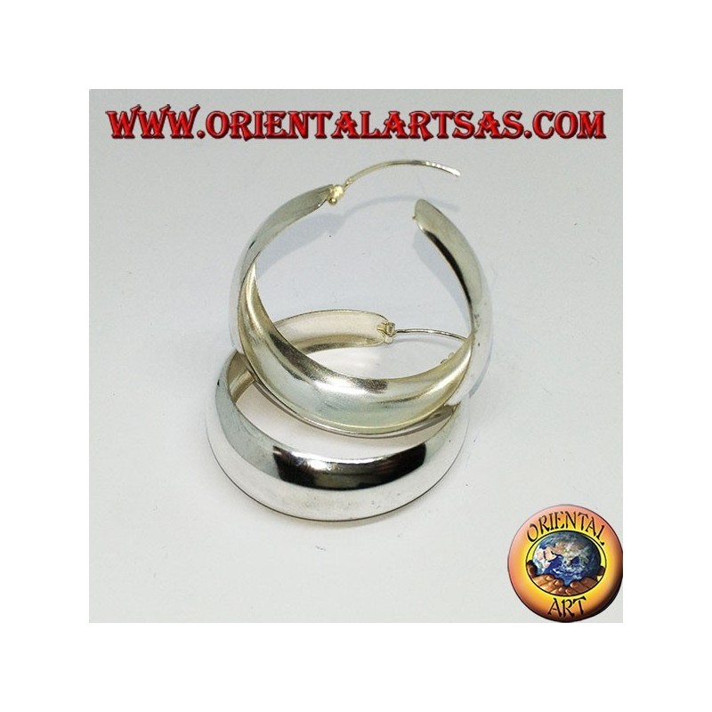 Silber Creolen, breites konvexes Band