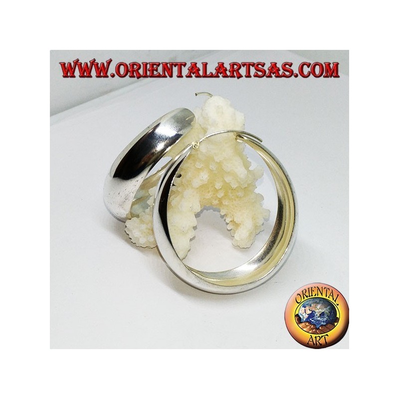 Silber Creolen, breites konvexes Band