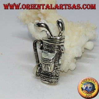 Pendentif en argent, sac de golf avec des clubs
