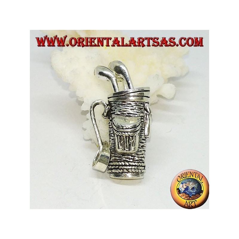 Pendentif en argent, sac de golf avec des clubs