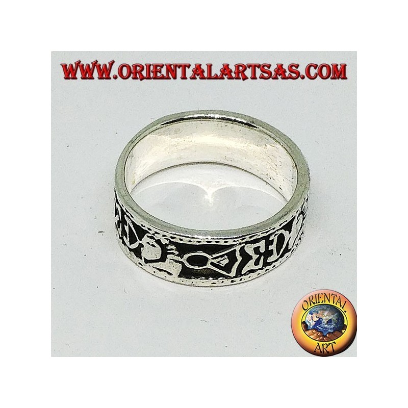 Silberring mit Maori-Flachrelief