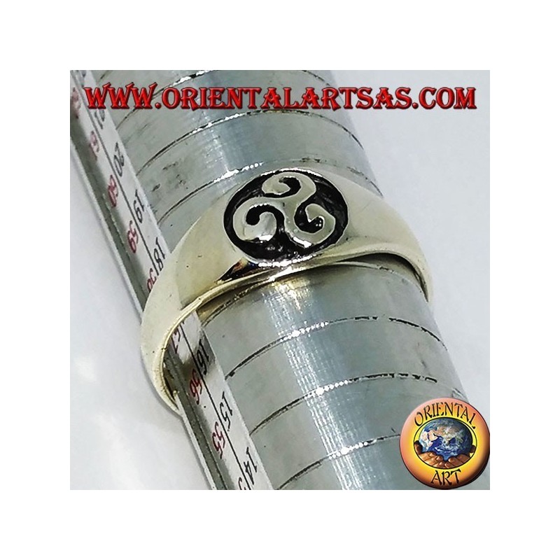 Silver ring with triskelion (small seal)