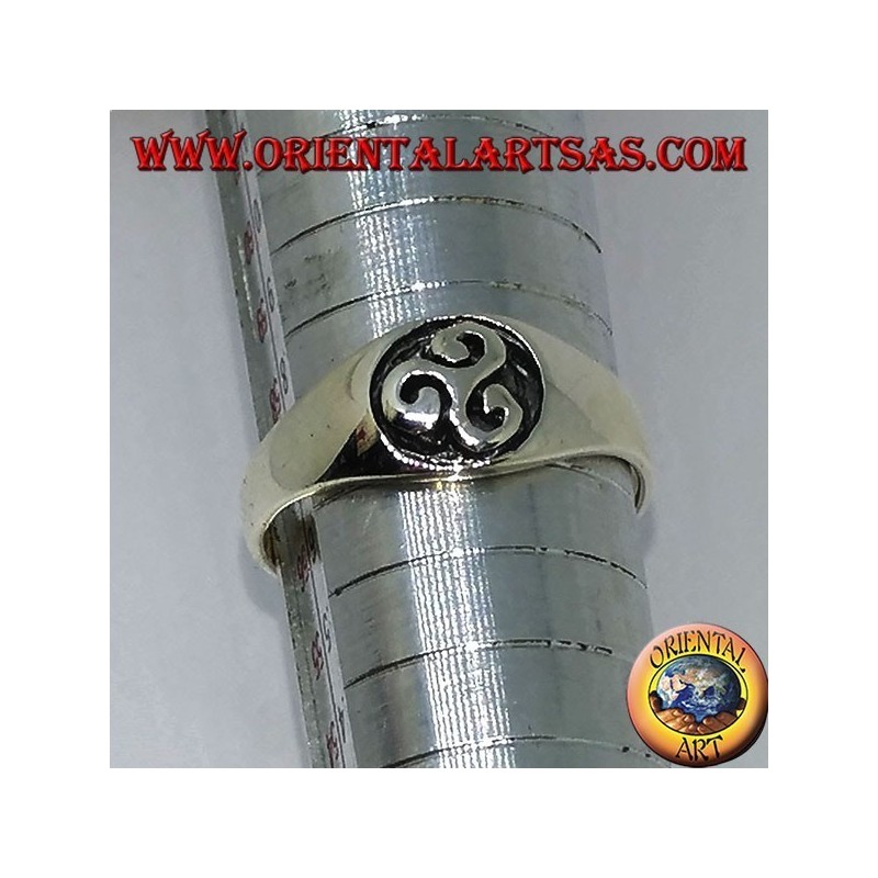 Silver ring with triskelion (small seal)
