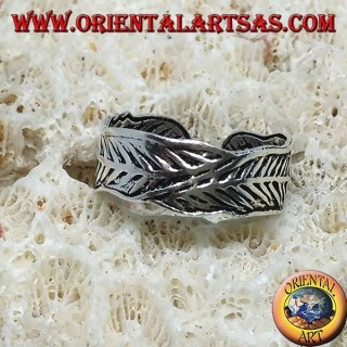 Bague en argent pour pieds ou phalange, plumes