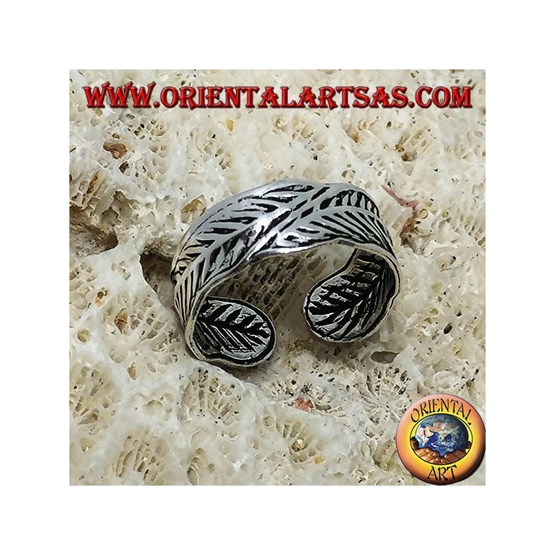 Anello in argento per piedi o per falange , piume