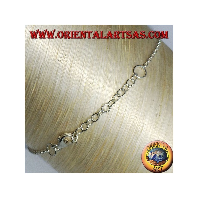 Bracelet en argent doux avec une ancre marine au centre
