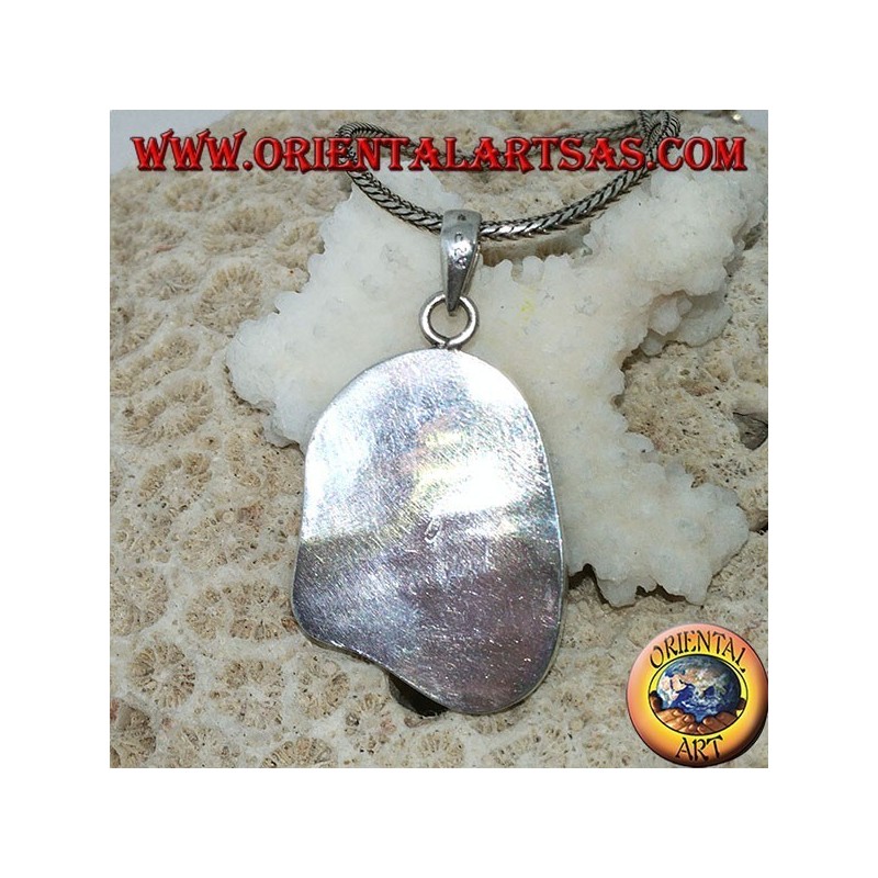 Anhänger aus unregelmäßigem Silber mit konkaver Paua-Muschel (Abalone)