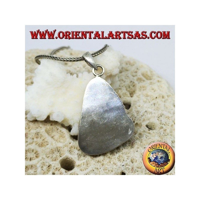 Pendentif en argent en forme de triangle irrégulier à coquille de paua (ormeau)