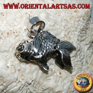 Pendentif mobile poisson rouge en argent