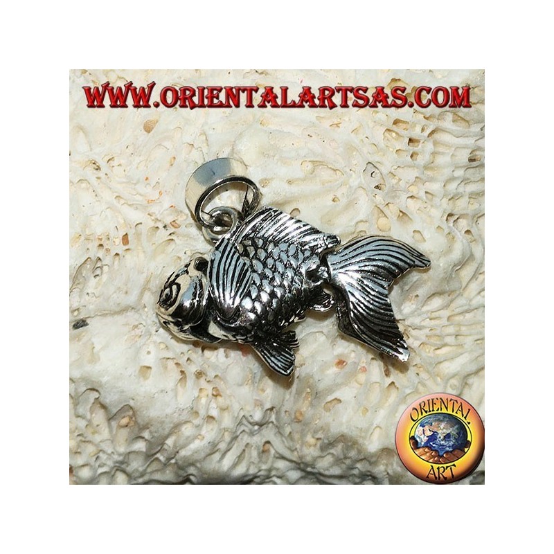 Silver goldfish mobile pendant