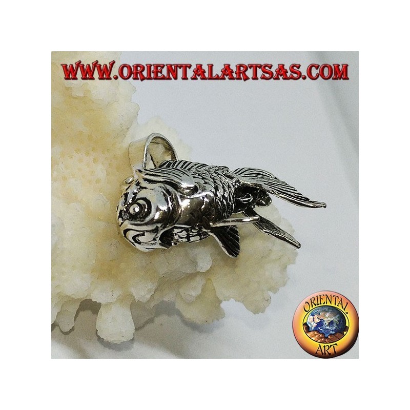 Silver goldfish mobile pendant