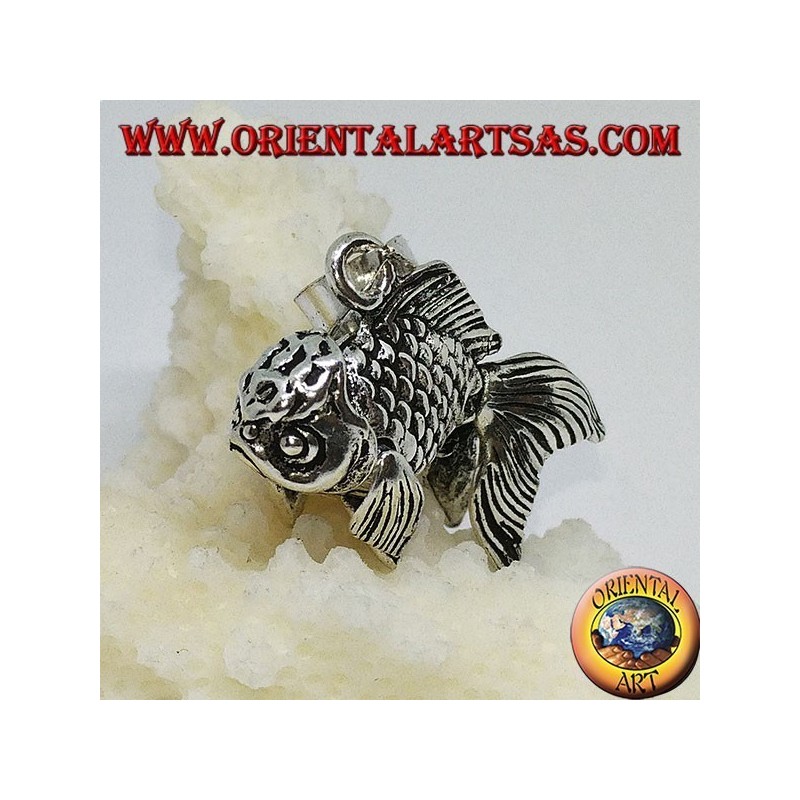 Silver goldfish mobile pendant