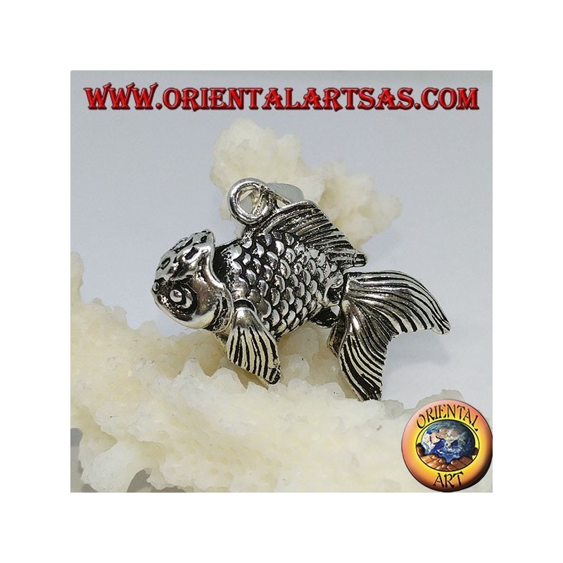 Silver goldfish mobile pendant