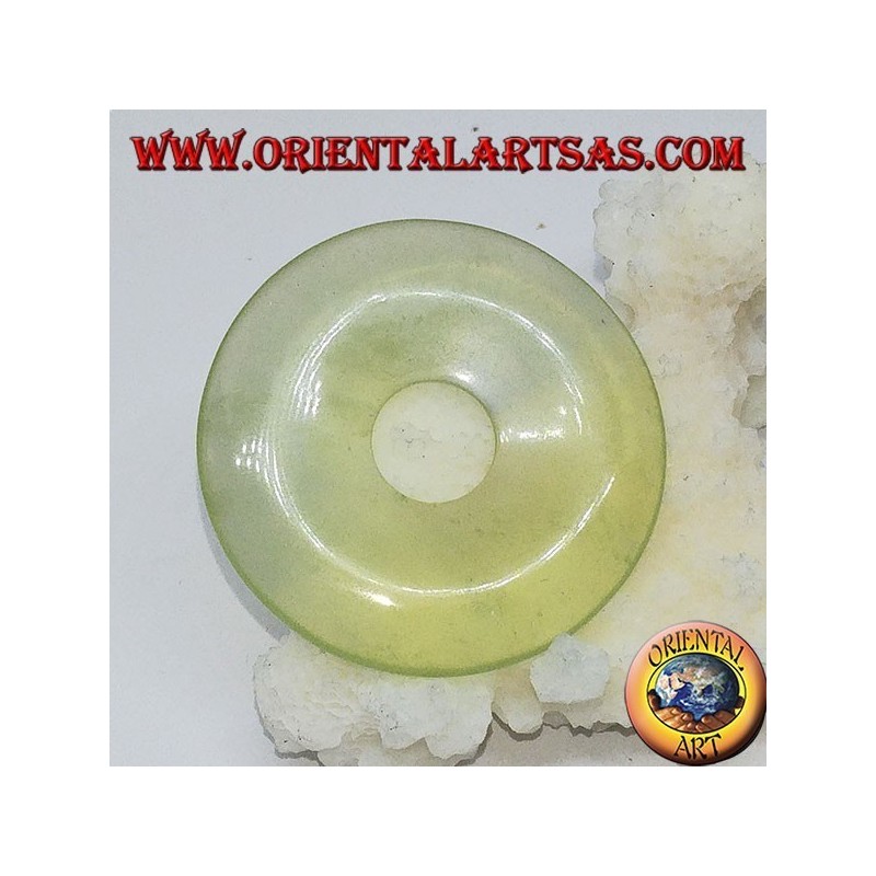 Ciondolo di giada a forma di ciambella da 30 mm. di diametro Ø completo cordoncino cerato regolabile
