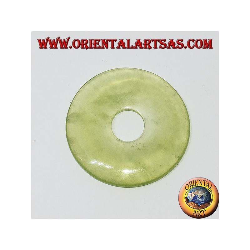 Donut-shaped jade pendant (30 mm) complete with adjustable waxed cord