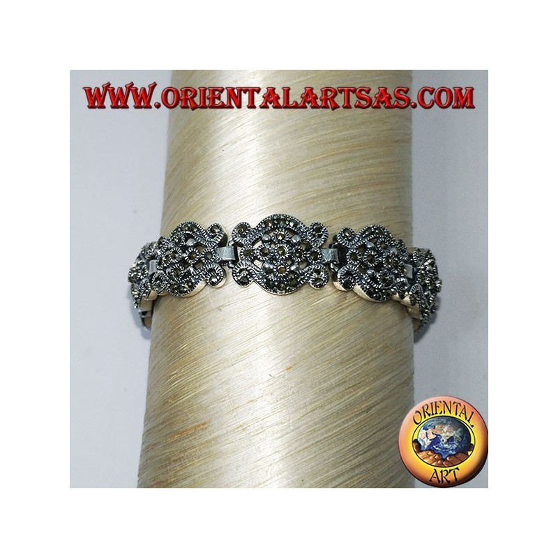 Bracelets en argent avec marcassite de style baroque
