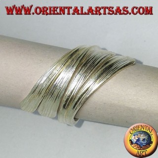 Handmade rolled silver leaf ring