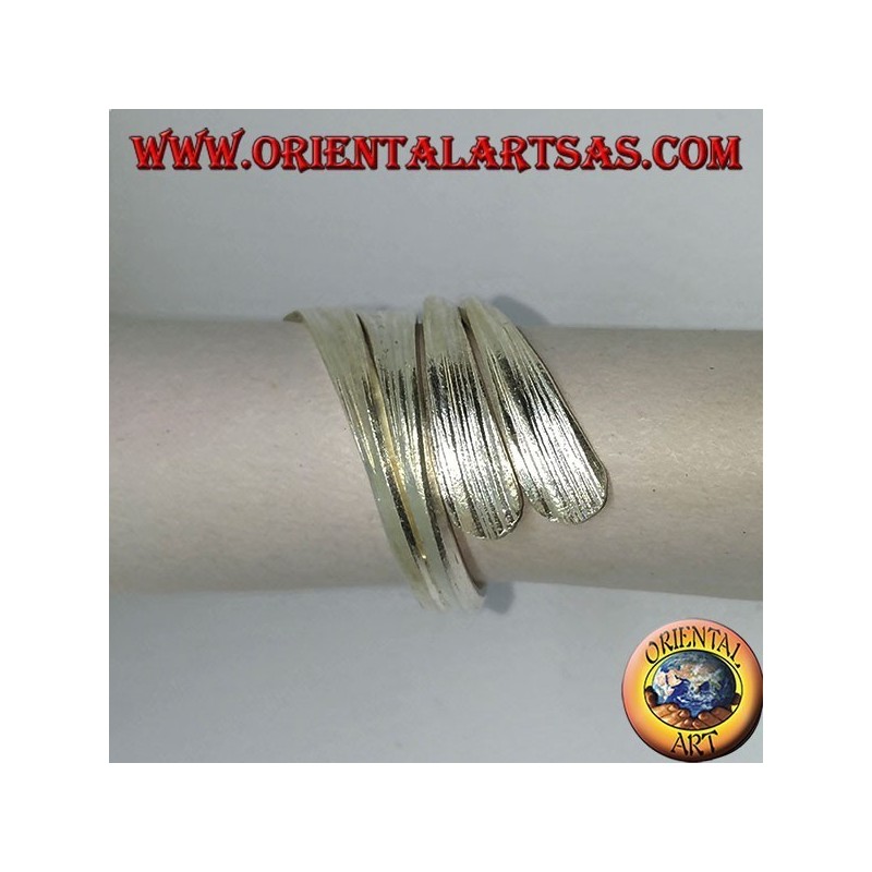 Handmade rolled silver leaf ring