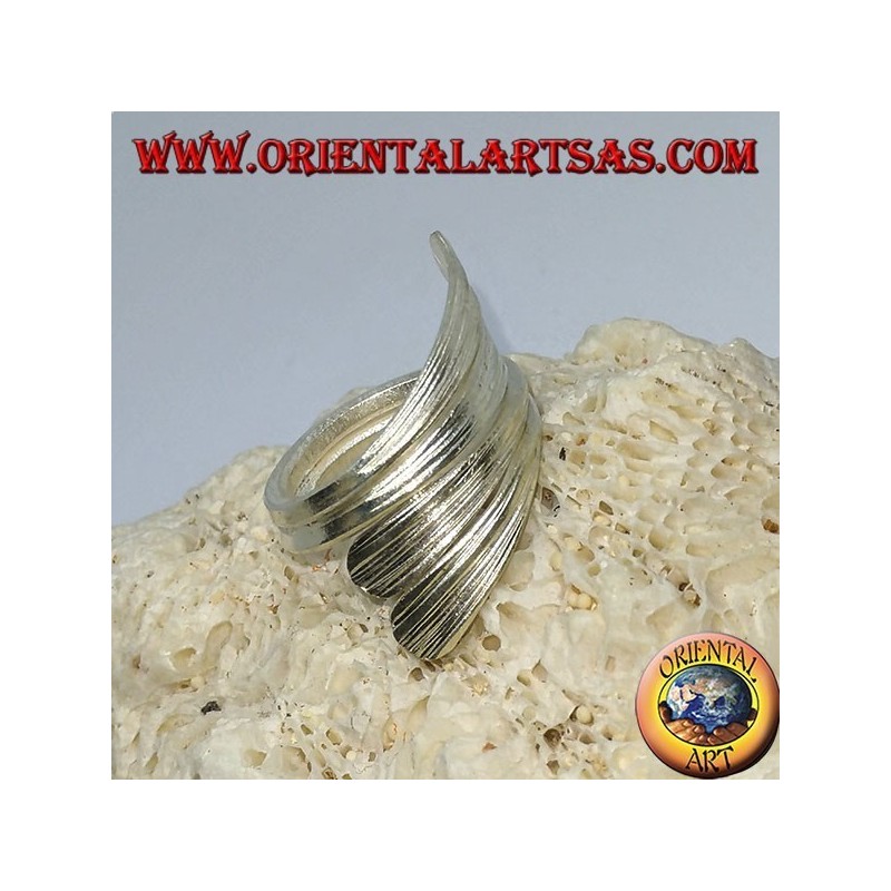 Handgemachte gerollte Silberblatt-Ring