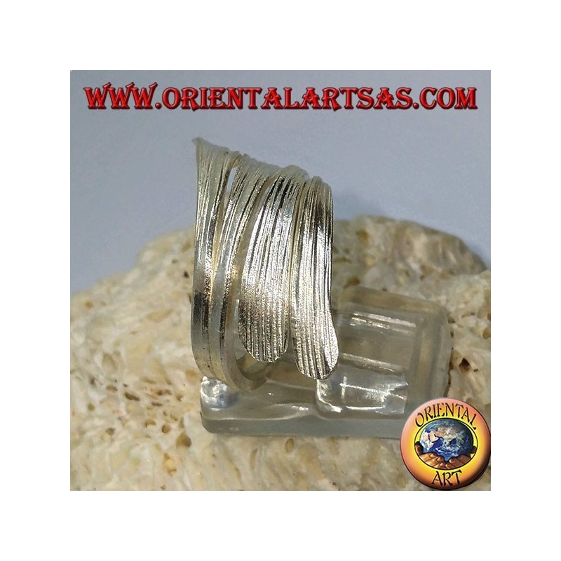 Handmade rolled silver leaf ring