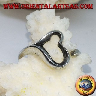 Anello in argento cuore traforato, simbolo di amore
