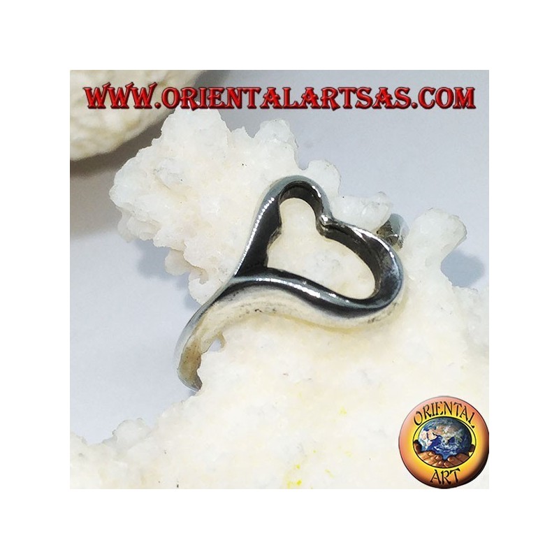 Silver ring openwork heart, symbol of love