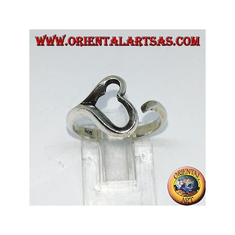 Silberring durchbrochenes Herz, Symbol der Liebe