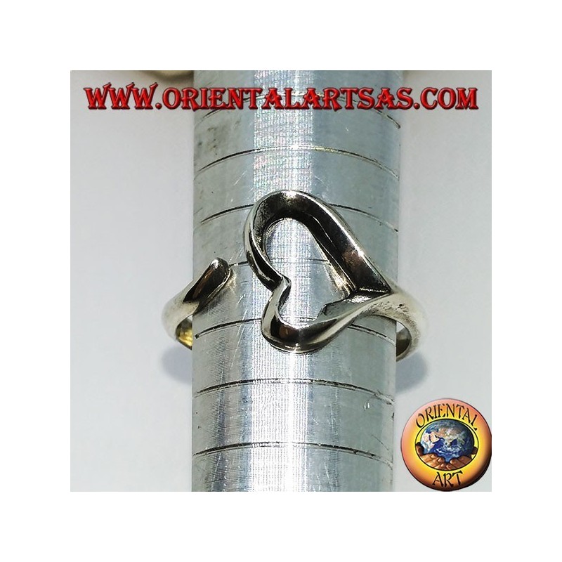 Anello in argento cuore traforato, simbolo di amore