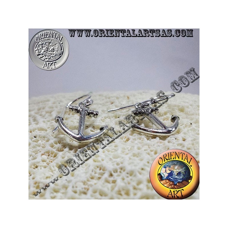 Anchor earrings in silver