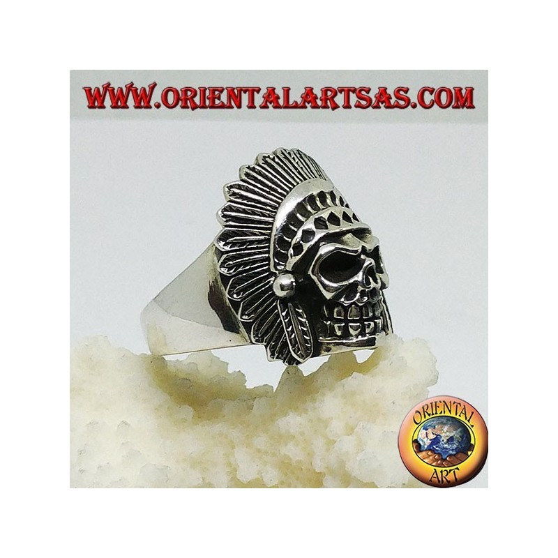 Indian skull silver ring