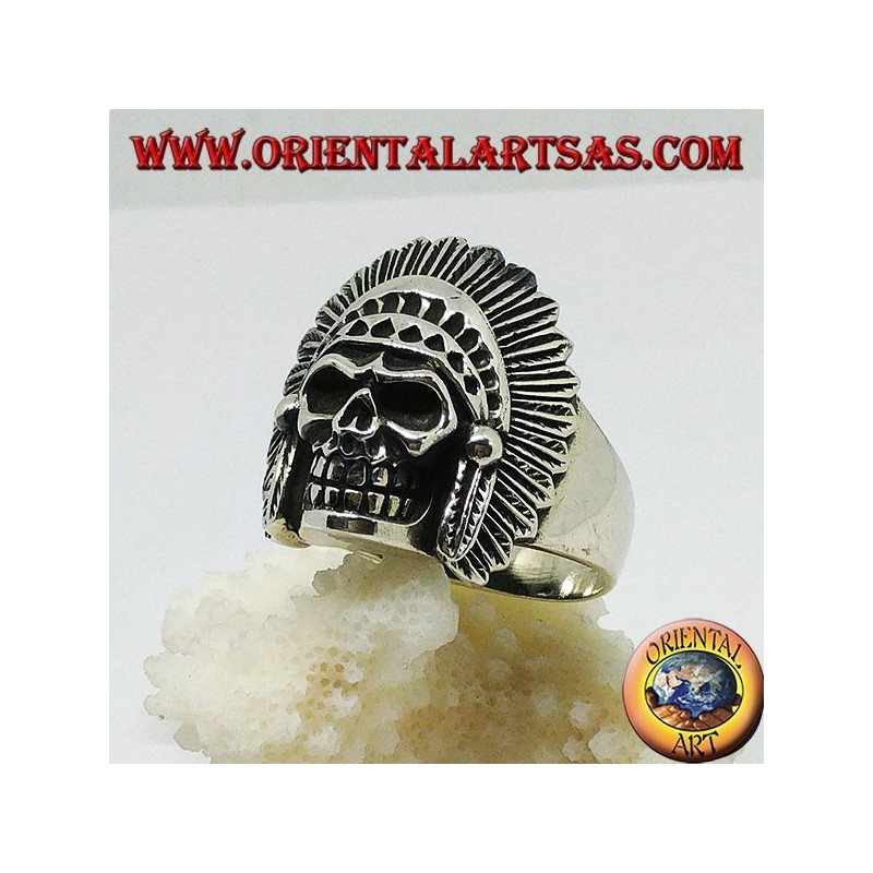Indian skull silver ring