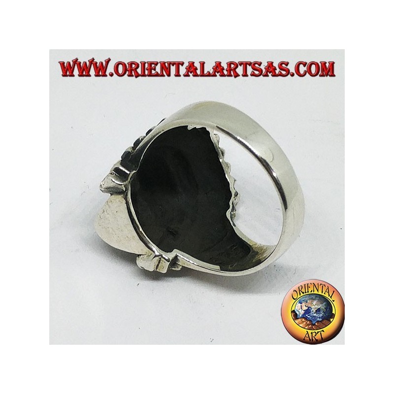 Bague crâne indienne en argent