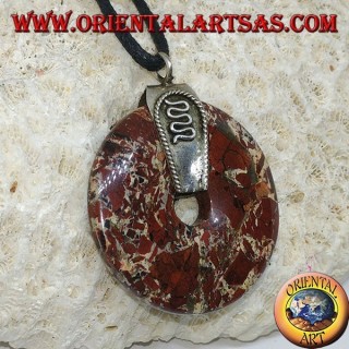Jasper pendant (30mm donut) with 925 ‰silver hook