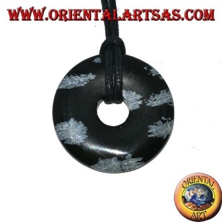 Colgante de obsidiana en forma de rosquilla de mm. 30
