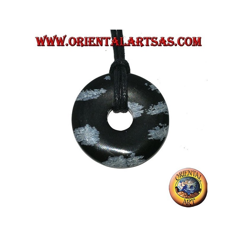 Colgante de obsidiana en forma de rosquilla de mm. 30