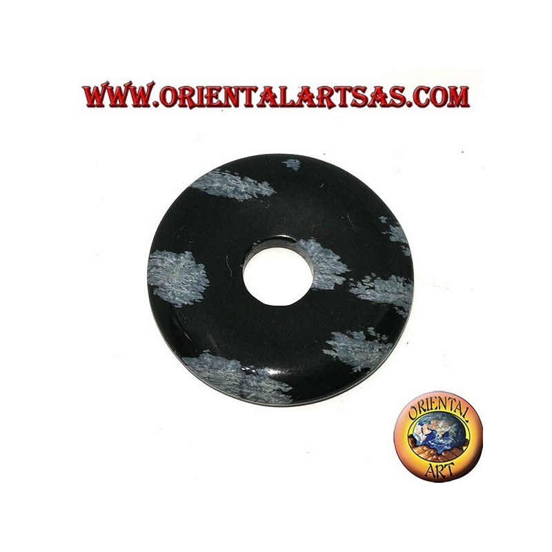 Pendentif en obsidienne en forme de beignet de mm. 30