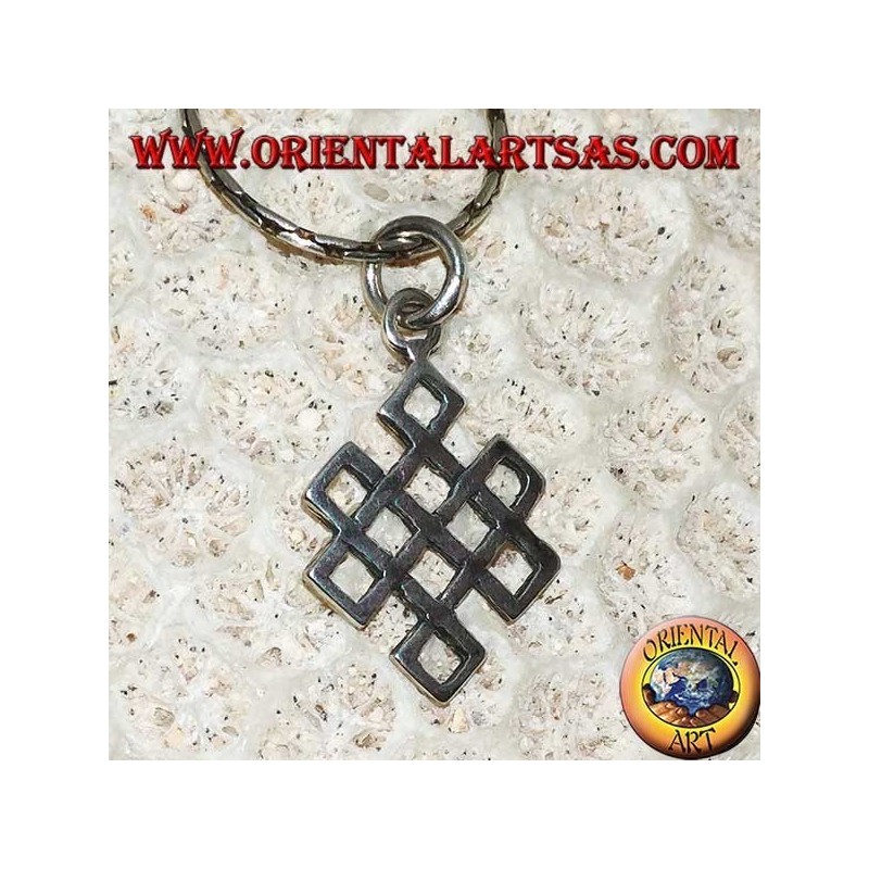 Silberanhänger Srivatsa Symbol des Glücks (Symbol der tibetischen Unendlichkeit)