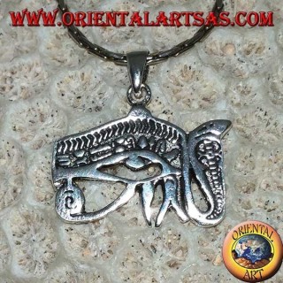 Colgante de plata de ojo de Horus con cobra (Udjat)