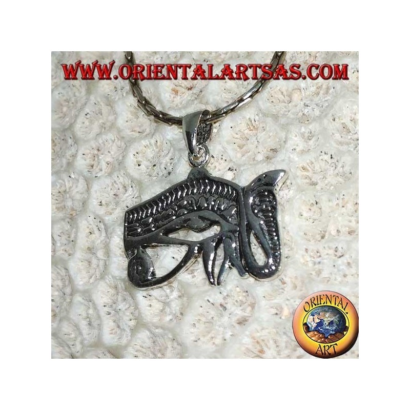 Colgante de plata de ojo de Horus con cobra (Udjat)