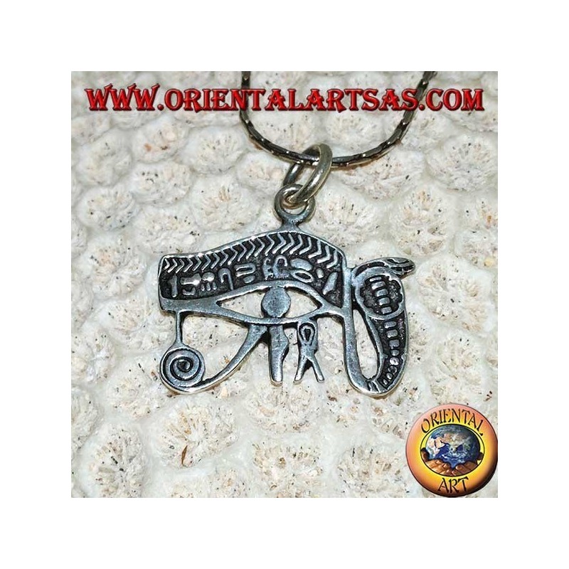 Colgante de plata, Ojo de Ra, ojo de Horus con cobra, El ojo de la Providencia