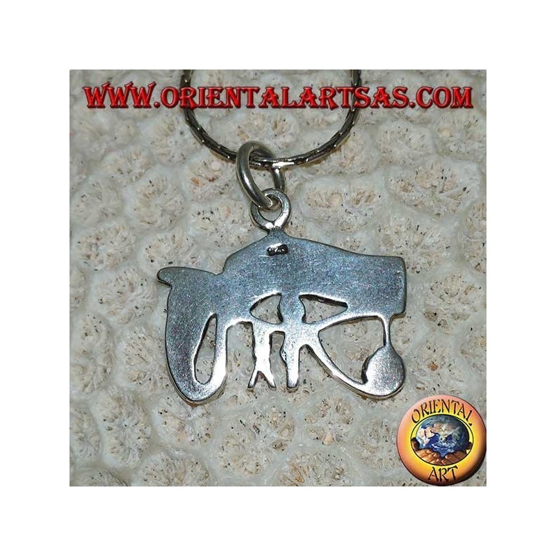 Silver pendant, Eye of Ra, eye of Horus with cobra, The Eye of Providence
