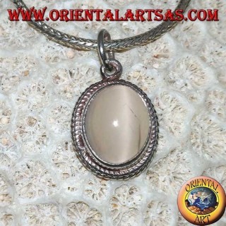Colgante de plata argento 925 con piedra de luna ovalada