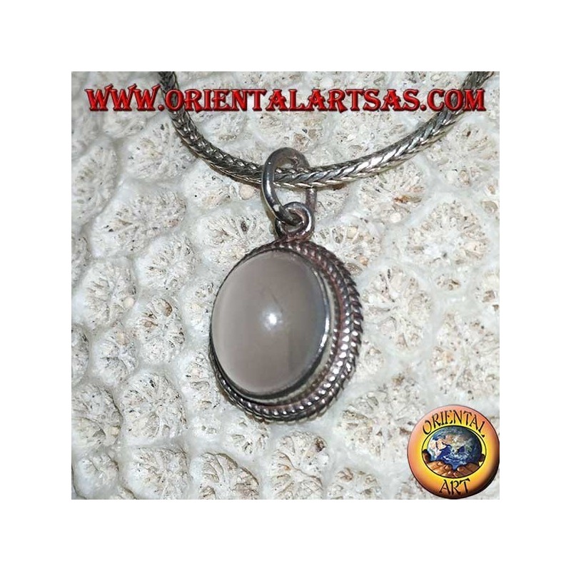 Colgante de plata argento 925 con piedra de luna ovalada