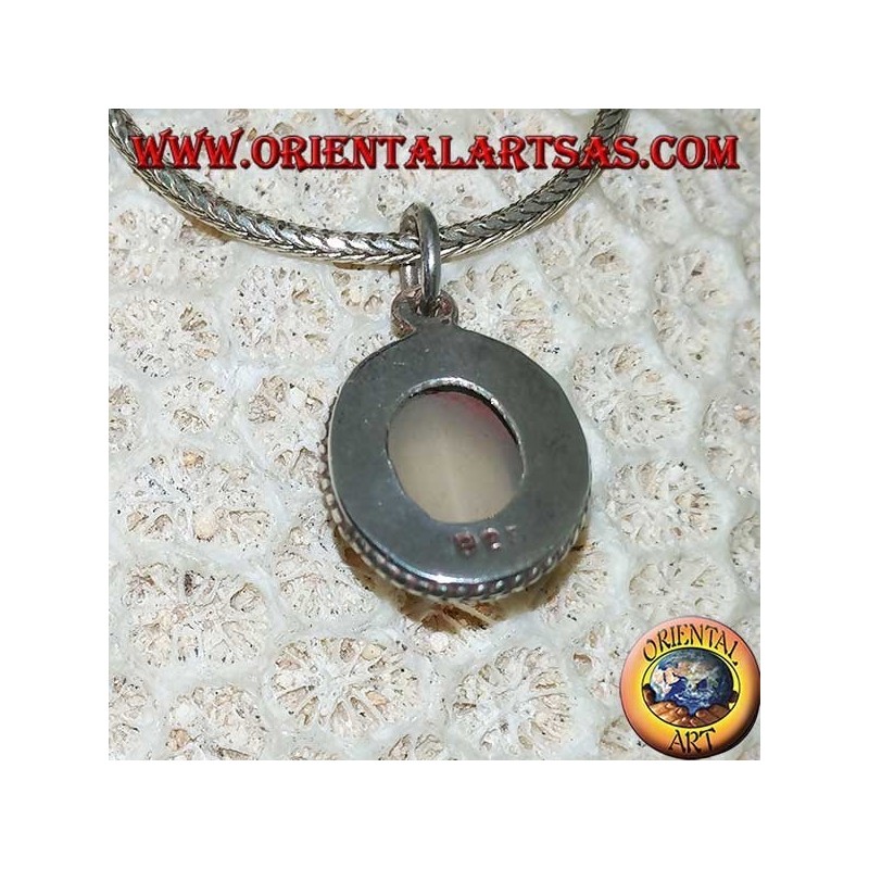Pendentif en argent 925 avec pierre de lune ovale