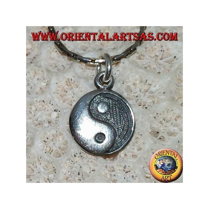 Colgante de plata yin yang bajo relieve Tao, El Taijitu (T'ai Chi T'u)